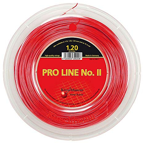 Kirschbaum Unisex – Erwachsene Pro Line 2 Tennis-Saite, Rot-rot, 1,30 mm x 200 m