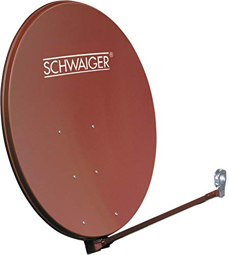 Schwaiger - SPI1000.2 - Aluminium Offset-Antenne, Satellitenschüssel, SAT-Anlagen 100 cm (39,4 Zoll), mit LNB-Tragarm und Masthalterung, Ziegelrot