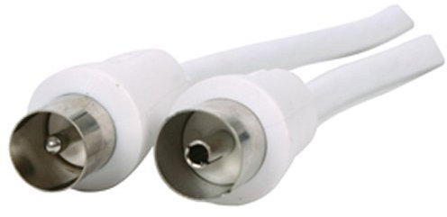 kenable TV Freeview RF Aerial Male to Female Coaxial Extension White Cable 1m [1 metres]