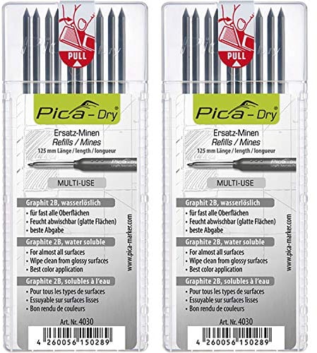 Pica 2x 4030 Dry Ersatzminen 4030 Graphit 2B, 2 Sets
