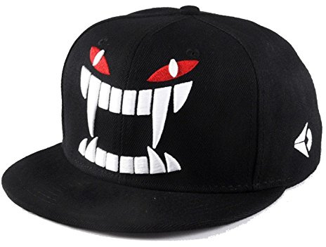 Baseballcap Demon FACE Monster Hip Hop Snapback Rapper Vampire Sport Skateboard Outdoor Skate Kappe Mütze Cap Schirmmütze Basecap