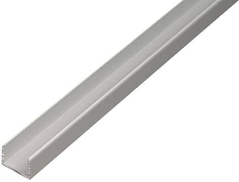 Alberts 030630 U-Profil | selbstklemmend | Aluminium, silberfarbig eloxiert | 2000 x 15,9 x 15 mm
