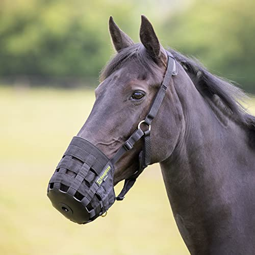 Shires Nylon Grazing Muzzle Black, Black