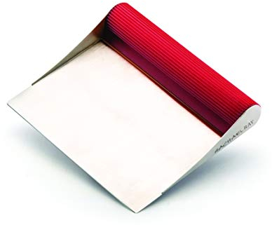 Rachael Ray 56688 Gadgets Stainless Steel Pastry Scraper/Bench Scrape/Kitchen Tool for Baking and Cooking/Dishwasher Safe, Red
