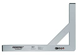 DEWEPRO® Premium Aluminium Bauwinkel 90° - Winkel 100x50cm Maurerwinkel - Messwinkel - Profilwinkel - Aluwinkel, extra stabil mit Strebe