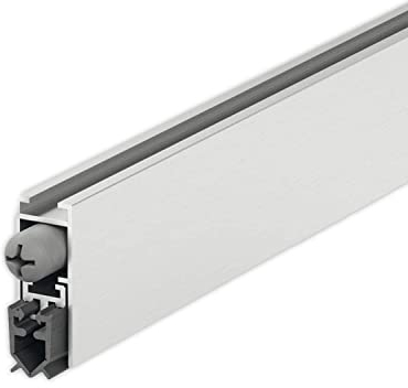 Gedotec Guarnizione a pavimento abbassabile - grigio argento | 1 pezzo Guarnizione a pavimento per porte automatiche | DDS 12 | Lunghezza 630 mm - accorciabile | Paravento abbassabile