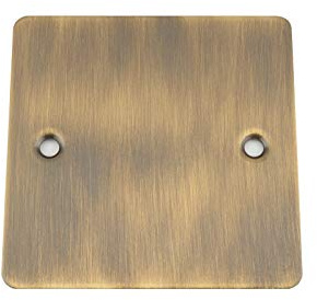 Antique Brass Flat Blank Plate Single