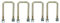 4 Pack M10 50mm x 100mm U-Bolt N-Bolt for Trailers with Nuts HIGH TENSILE