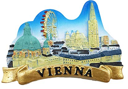 3D Austria Vienna Refrigerator Magnet Tourist Travel Souvenirs Handmade Resin Craft Magnetic Stickers Home Kitchen Decoration Fridge Magnet Collection Gift