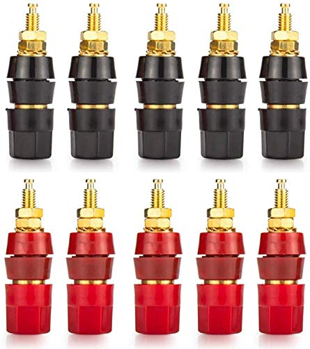 CLDIY 10 Stücke 4mm Bananenstecker Buchse Überzogen Terminal Binding Post Leistungsverstärker Lautsprecher Terminal Stecker