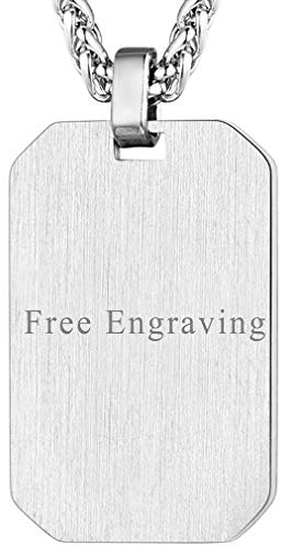 FaithHeart Edelstahl Personalisierter Dog Tag Anhänger im Armeestil Silber Dog Tag mit Gravur