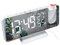 ND Projection Digital Alarm Clock with FM Radio,180° Projector,7'' LED Mirror Screen Big Digit,Auto Dimmer With USB Phone Charger,Dual Alarms Snooze,Small Desk Alarm Clock For Bedroom,Kids (White)