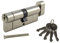 SecEuro Euro PVC Door Lock / Thumb Turn with 5 Keys Anti Drill Pick Bump Snap#Nickel~40/50~1 Lock (5 Matching Keys)