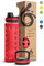 hydro2go Glas-Trinkflasche mit Silikonhülle – Spülmaschinenfest, 2 Wechseldeckel, 100% Auslaufsicher & BPA-frei – Ideal für Kinder, Büro, Fitness, Yoga, Sport & Outdoor (Urban Red 2.0) – 550 ml