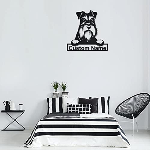 Personalizado del cartel del metal del perro del Schnauzer miniatura | Letrero de metal Schnauzer miniatura personalizado | Animal divertido | Regalo del día del padre | Regalo de mascotas