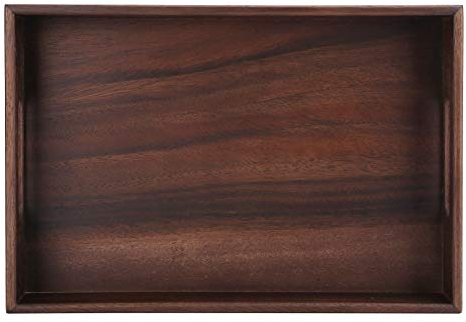 Plateau de Service en Bois de Plateau de Noix, Plateau de Boissons de Café de Casse-croûte Rectangulaire de Style Japonais Simple pour le Restaurant de Bureau(S)