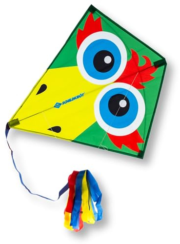 Schildkröt Classic Kite 70, Klassische Form, Ripstop-Polyester mit Fiberglasstäben, 250cm Langer, 3-teiliger Drachenschwanz, 5kp Polyesterleine mit Handgriff