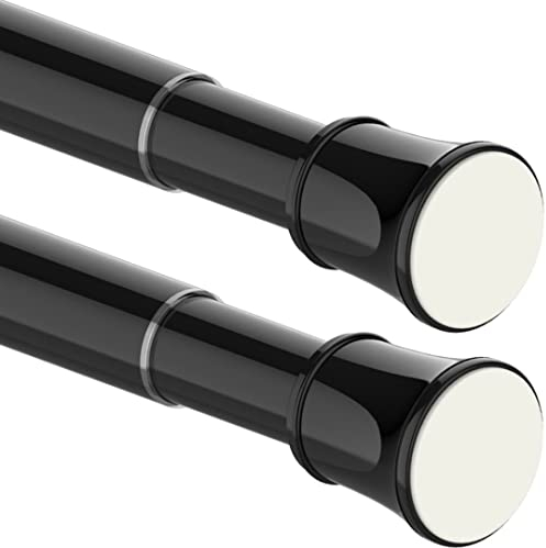 Bastone per Tenda da Doccia, Asta Tenda Doccia Robusta, Asta Telescopica Doccia Extra-lunga e Regolabile, Bastone per Tenda Estensibile, 90-160CM (2 Pezzi),Nero