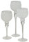 Boltze Windlicht Set Manou 3-teilig (weiß, Deko-Gläser für Kerzen / Weihnachtsdekoration, Kerzenständer Höhen 30 cm / 40 cm / 35 cm, Form rund) 2012013