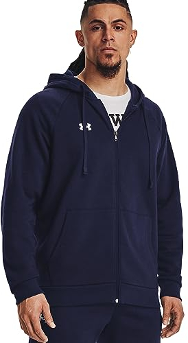 Under Armour Herren UA Rival Fleece FZ Hoodie, Fleece Zip Up Hoodie, weich gebürsteter Herren Pullover mit durchgehendem Reißverschluss