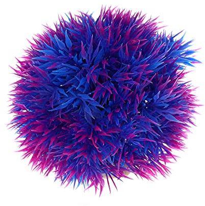 VOCOSTE 1pz Artificiale Acquario Erba Palla, Simulazione Pianta Palla per Pesci Acquario Paesaggio Piante Decorazione, 3,35x3,74 Viola Blu