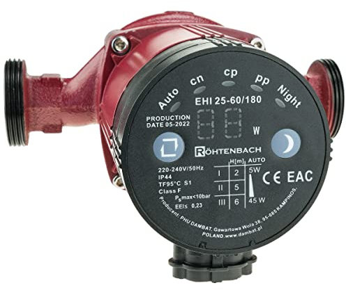 Röhtenbach Pompe de circulation 25-60/180 Pompe de chauffage haute efficacité 6 m