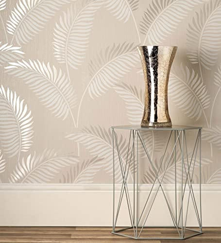 GAULAN 500681287 - Papel Pintado vinílico Lavable Tropical de Hojas en Relieve y Detalles Metalizados para Pared salón Cocina baño Pasillo Comedor - Muestra DIN A4
