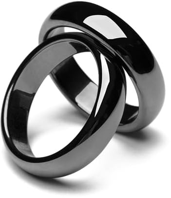 LYTUTUBB Magnetische Hämatitringe für Damen und Herren, Unisex, Angstausgleich, Wurzelchakra, schwarzer Häma-Ring, absorbiert negative Energie, Häma, Häma