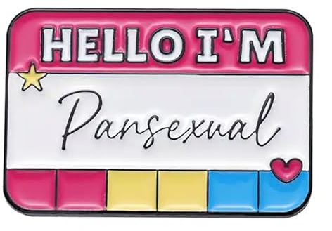 Pinstant Hello I'm Pansexual Pride Flag Colors 1.2 Pin Badge