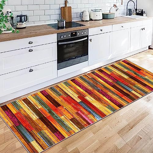 Siunwdiy Alfombra Larga Extra para Entrada Colorful, Alfombras de Pasillo Antideslizantes Lavables 140X360 cm, alfombras de Cocina, Alfombra de Pelo bajo para Pasillo para Cocina y lavandería