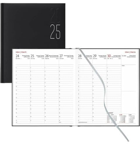 Managertimer 2026 (Lediberg 878) schwarz 21x26cm (Wochenplaner)
