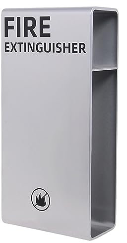 ARCVOX Handelsfeuerlöschausrüstungsgestell, Feuerlöscherbox in 2 Größen erhältlich, Feuerlöscher-Aufbewahrungskoffer, Geschlossener Wohnwagen, Laden, Märkte (Color : Silver, Size : Size L)