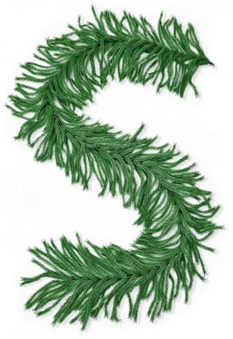 BOP Festone Natalizio Narciso da 270 cm, 100% PE Real Touch, Molto Folto e Realistico | Boa Natalizio Verde, Decorazione di Natale per Porta, Scala, Camino, Tavolo, Base per Ghirlanda