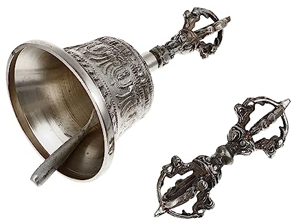 Toyvian 1 Satz Buddhistischer Vajra Fünfsträngige Vajra-Glocke Mahlzeitglocke Vajra-Glocke Aus Messing Tingsha-Glocken Tibetische Glocken Zen-meditationsglocken Yoga Kupfer Handglocke
