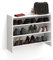 KOMTO Schuhregal Schmal - Schuhablage Flur mit 3 Ebenen Offener Schuhschrank Schuh Organizer Platzsparend | Elexis Weiß 80 x 25 x 60 cm