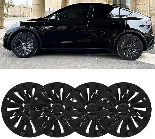Wheel Cover Replacement 19 Inch for Tesla Model Y (2020-2023)- ABS 4er-Set Vollverkleidung, Felgenschutz & Einfache Montage