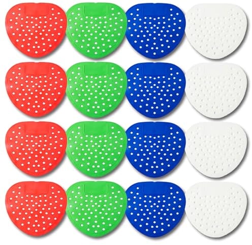 16 Pieces Urinal Mats Scented, Urinal Screen Deodorizer, Urinal Screen Scented, Screens Deodorizer Mats Urinal, Anti Splash Men’s Toilet Urinal Screens for Bathroom, Restaurants, Schools
