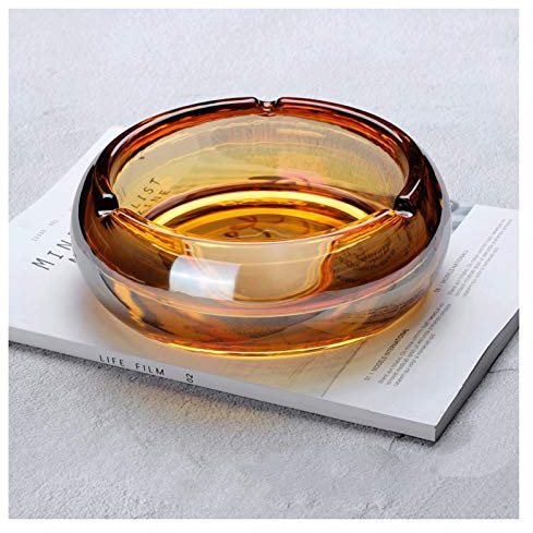 Ashtray Coverless Crystal Glass Ashtray Home/living Room/coffee Table/office/ashtray 7 Inch Round Cigar Tray Ashtray for Home Office(A,L)