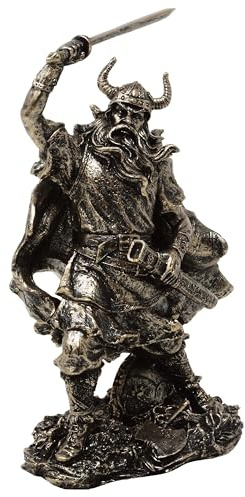 MystiCalls Wikinger mit erhobenen Schwert - Wikingerfigur Figur Viking Dekoration Warrior