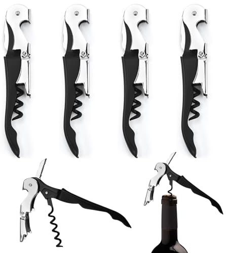 Wine Bottle Opener,5 PCS Wine Opener Corkscrew,Waiter's Corkscrew,Wine Opener with Foil Cutter,Corkscrews Wine Bottle Opener Professional Wine Key for Servers,Bottle Openers,Beer Opener,Wine Accessory