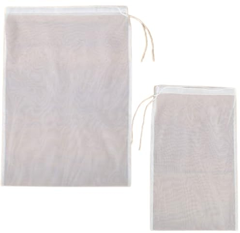 Nut Milk Bag for Easy Straining and Filtering Bags for Straining Reusable Nylon Perfect for Almond Cashew and Other Nut Milks Fine Mesh Food Strainer Bag Durable Easy to Clean 200 Mesh Nylon