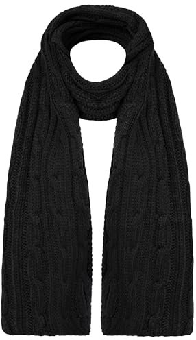 CityComfort Herren Strickschal, Weicher Warmer Winterschal - Geschenke für Männer(Schwarz)
