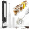 Minismus Montalatte Elettrico, Cappuccinatore Elettrico, Montalatte Elettrico Cappuccino, Perfetto per Cucina o Viaggio, Leggero, Facile da Usare e Conservare, Batterie Durature (Bianco)