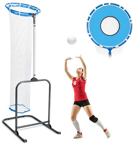 Volleyball-Setter-Trainernetz mit verstellbarer Höhe und Winkel für Indoor- und Outdoor-Übungen, perfektes Zielnetz zum Einstellen, Servieren und Spiking-Trainingsgeräten