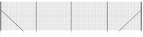 Hasengitter Weidezaun Hühnerzaun Teichzaun - Maschendrahtzaun mit Bodenhülsen Anthrazit 1,8x10 m für Camping Parks Bauernhof Höfe