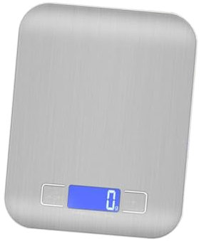 CRILSTYLEO 5kg Báscula Digital De Alimentos Inoxidable Sin Batería Para Cocina Plateada