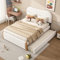 Dolamaní Cama doble de 140 x 200 cm con práctica cama plegable extensible, sin colchón, color blanco