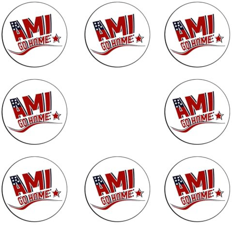 48 Stück Aufkleber 4cm rund Ami go home Flag Style Peace Frieden Sticker Sparpack gut haftend Aktiv werden 4 cm