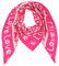 Damen Musselin Halstuch Made in Italy mit Leo Love Happy– Leichtes Dreieckstuch für Frühling & Sommer, Baumwolle, ca.195x85 cm (Love Pink)