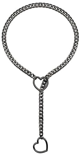 strrng Chain Necklace,Choker Slip Chain Necklaces for Women,Lariat Adjuster Necklace,Double Heart Shaped Vintage Pendant Y-Bendable Necklaces,for Women and Men,Daily Wearing or Attending Banquets.